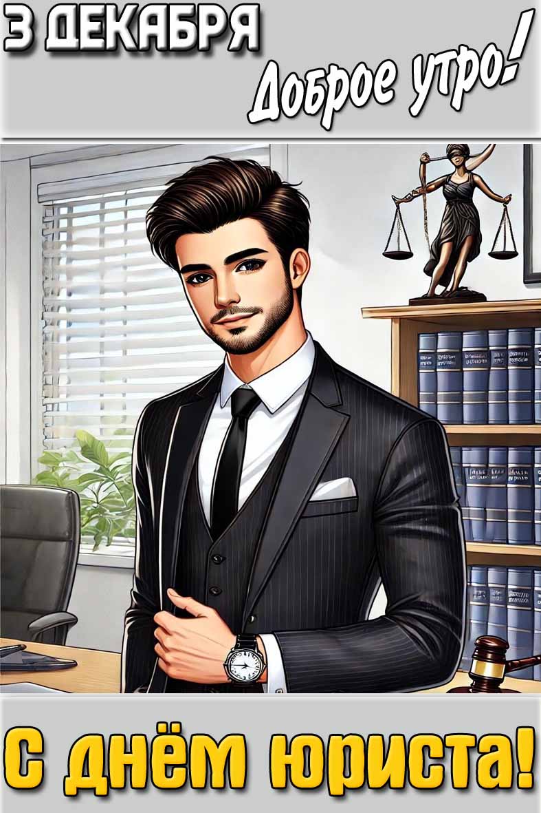 Картинка "3 декабря доброе утро! С днём юриста!"