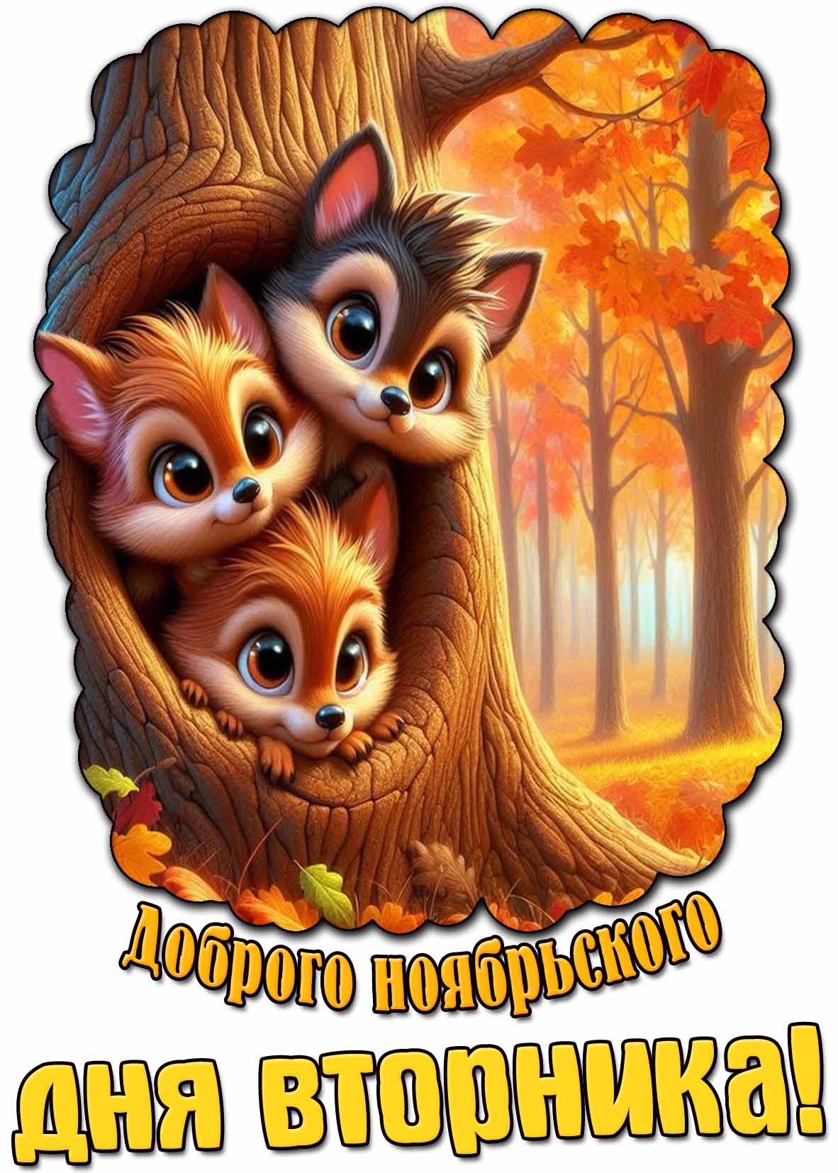 Открытка доброго ноябрьского дня вторника