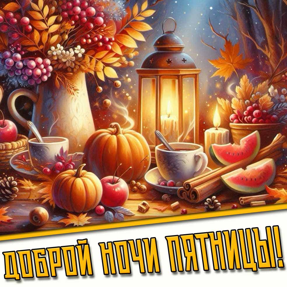Доброй ночи пятницы! - осенняя открытка