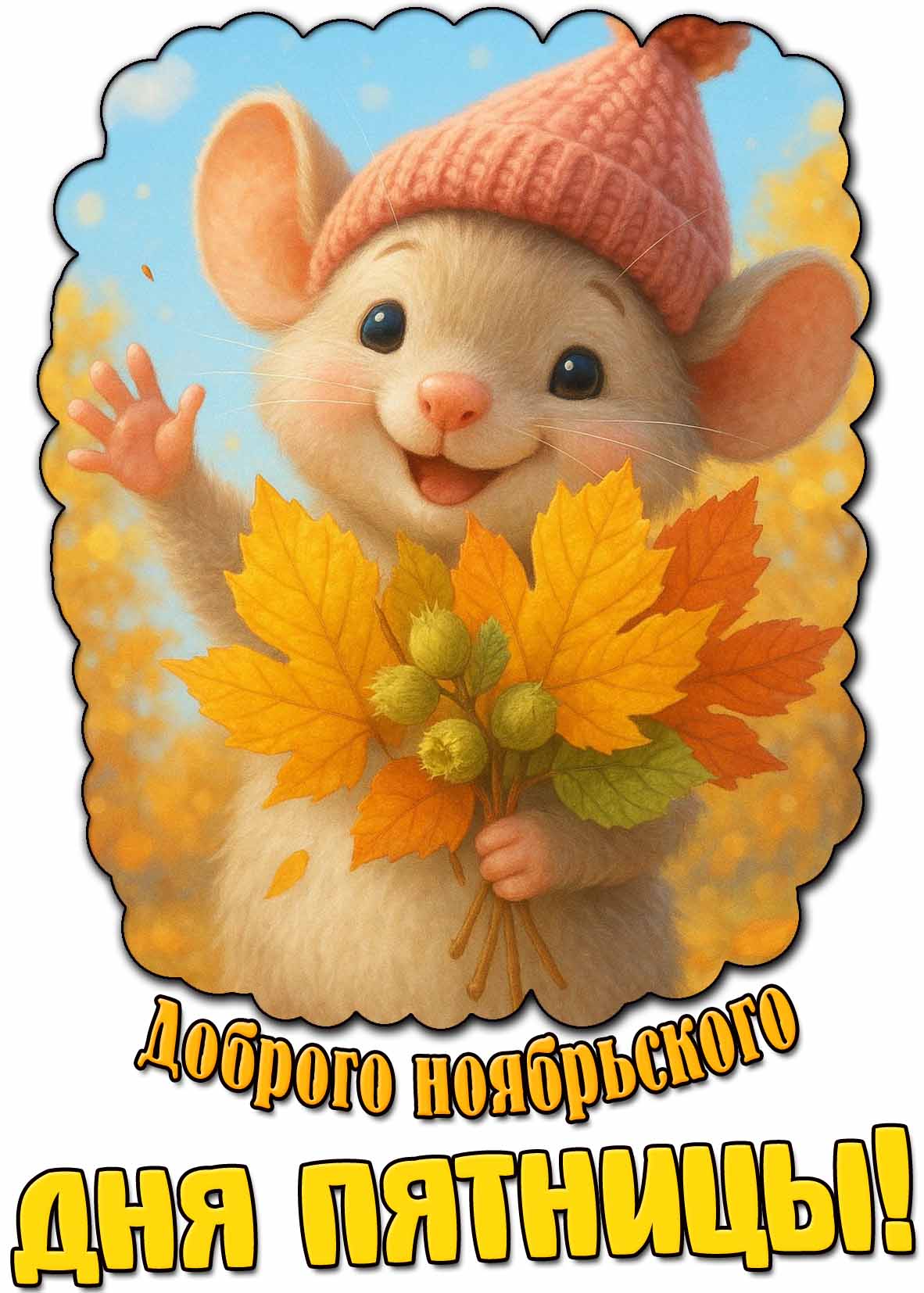 Открытка доброго ноябрьского дня пятницы