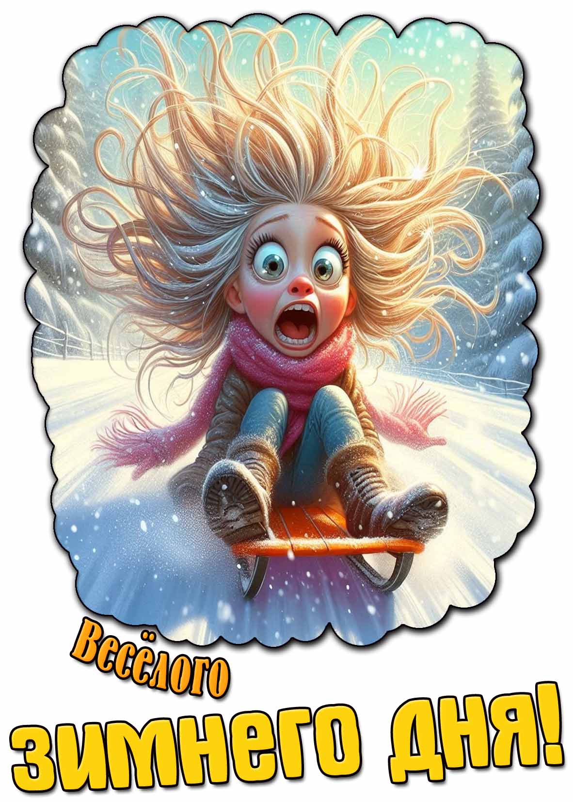 Смешная картинка "Весёлого зимнего дня!"