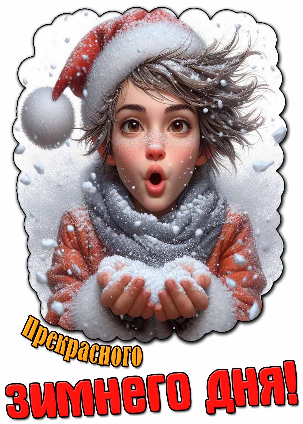 Открытка прекрасного зимнего дня