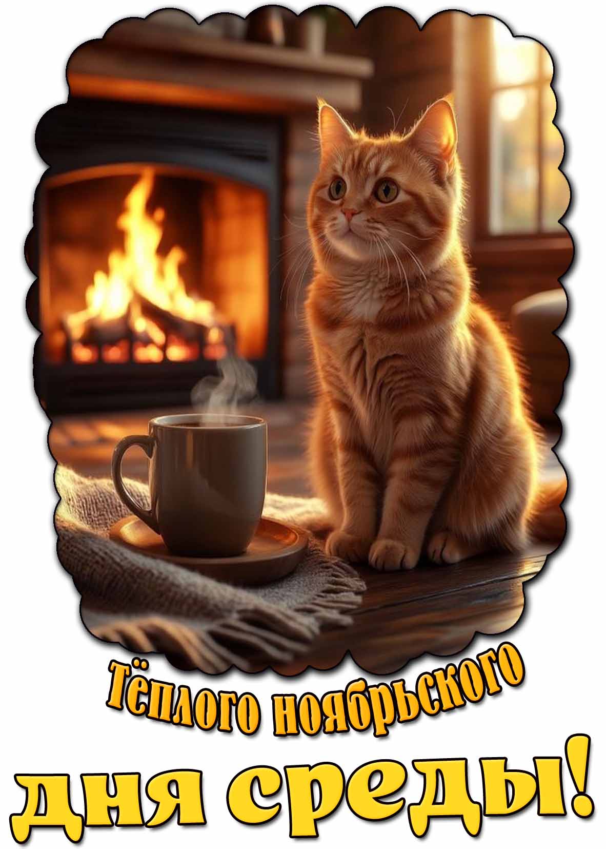 Открытка тёплого ноябрьского дня среды