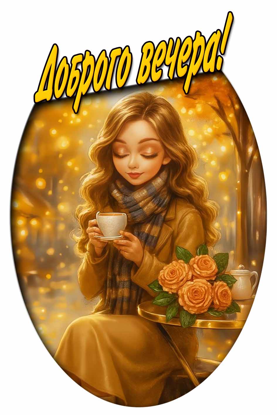 Волшебная осенняя открытка "Доброго вечера!"