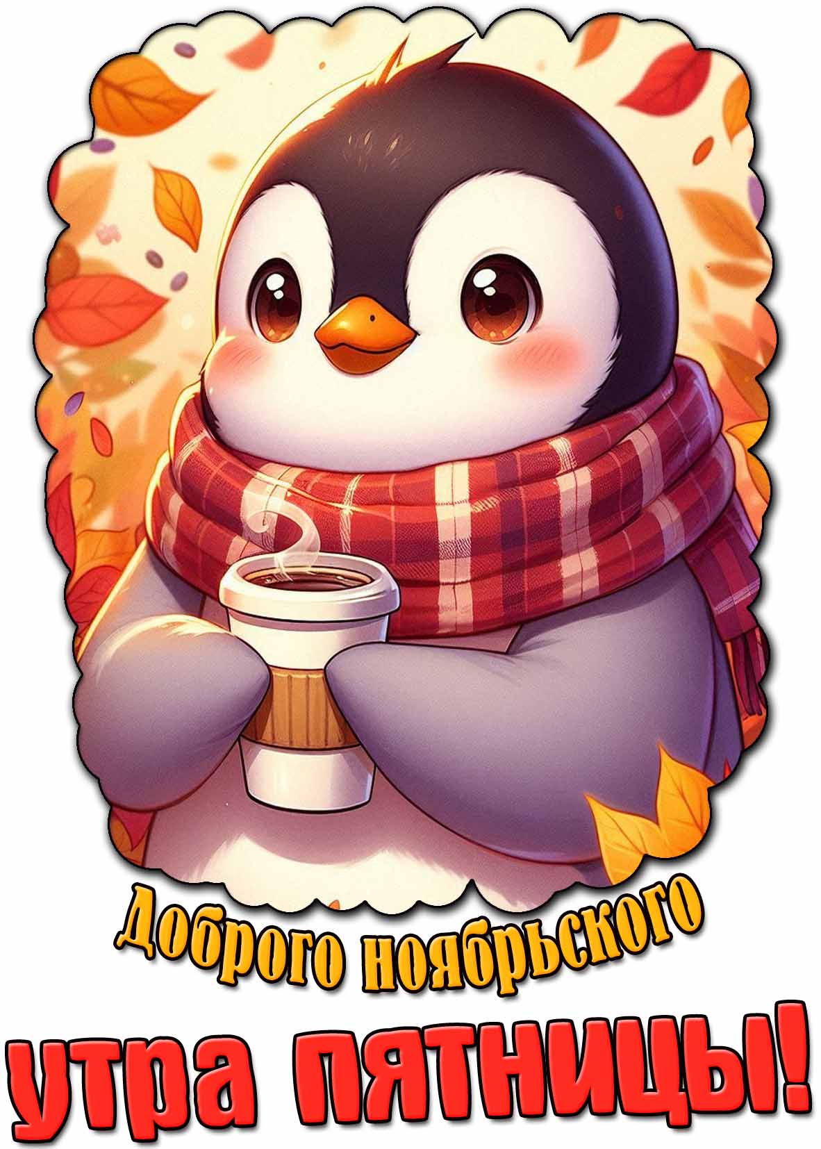 Открытка доброго ноябрьского утра пятницы