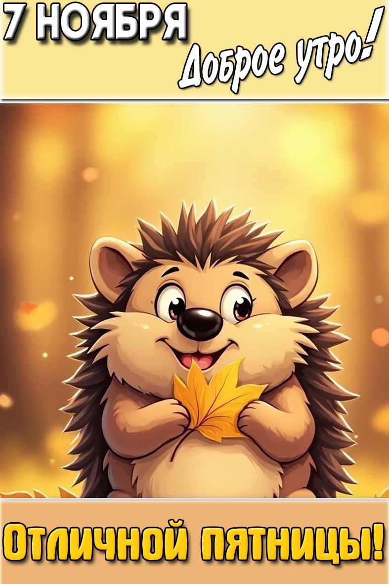 Открытка "7 ноября доброе утро! Отличной пятницы!"