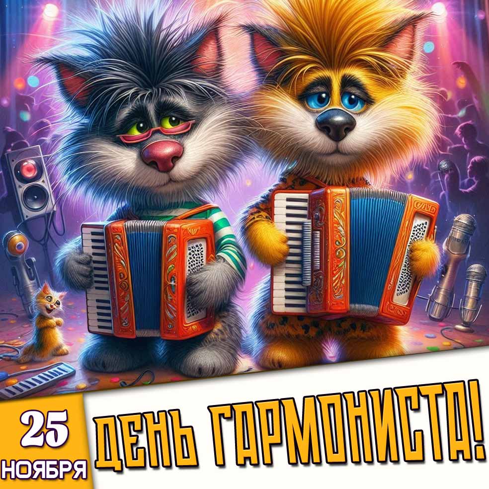 Открытка 25 ноября - день гармониста!
