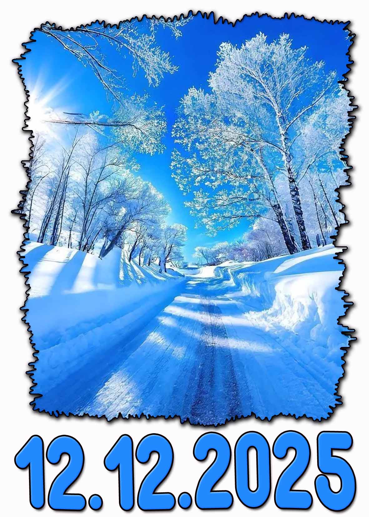 Зимняя открытка на красивую дату "12.12.2025"