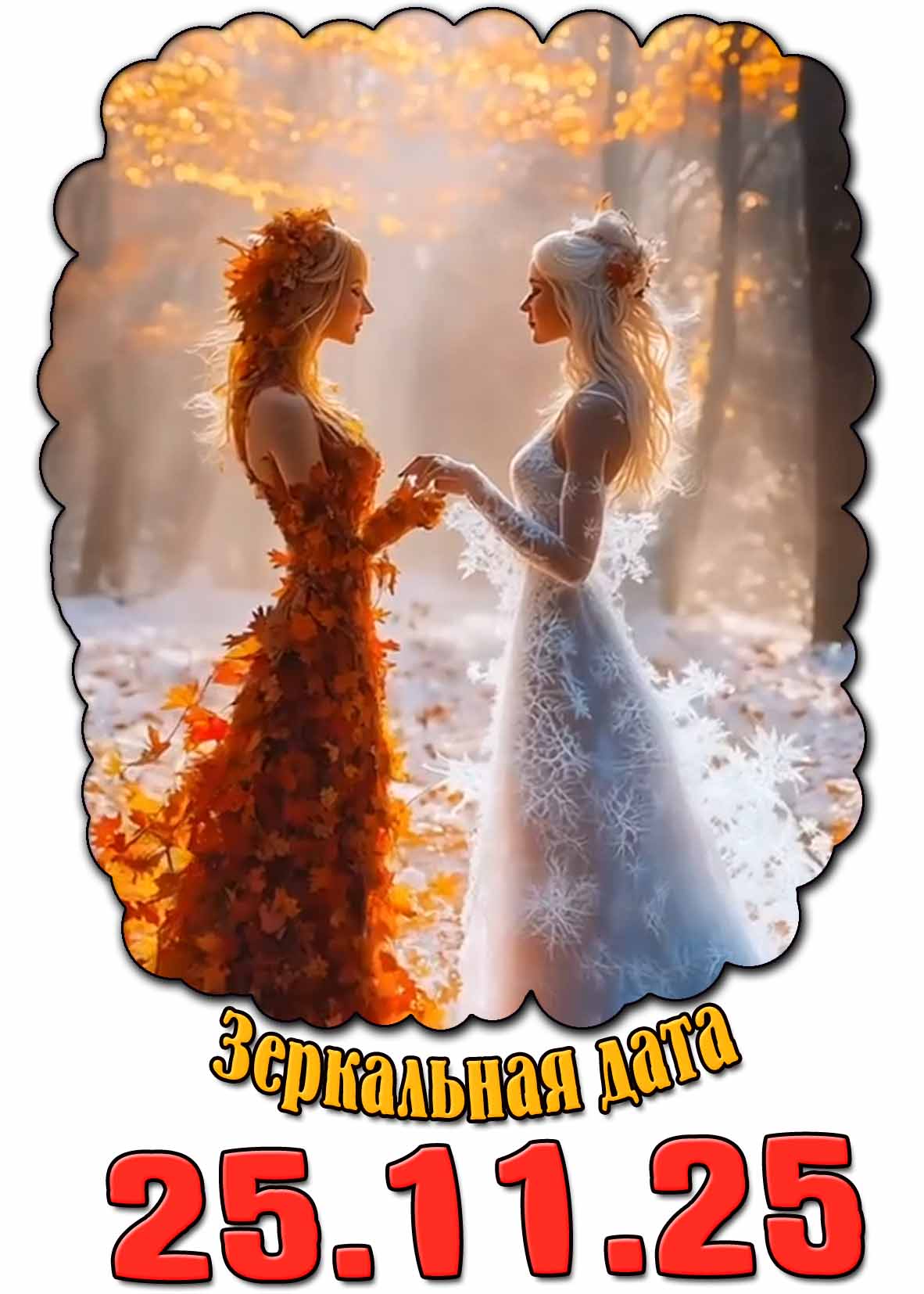 Открытка зеркальная дата "25.11.25"