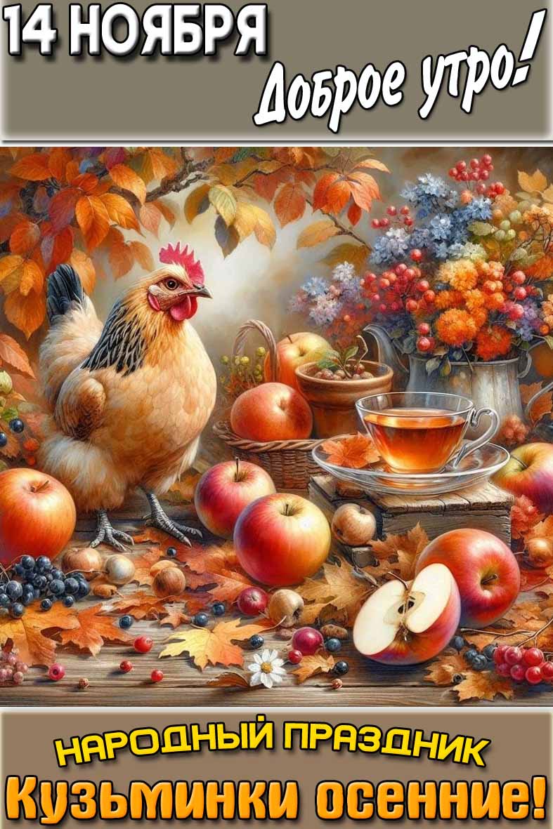Картинка "14 ноября доброе утро! Народный праздник Кузьминки осенние!"