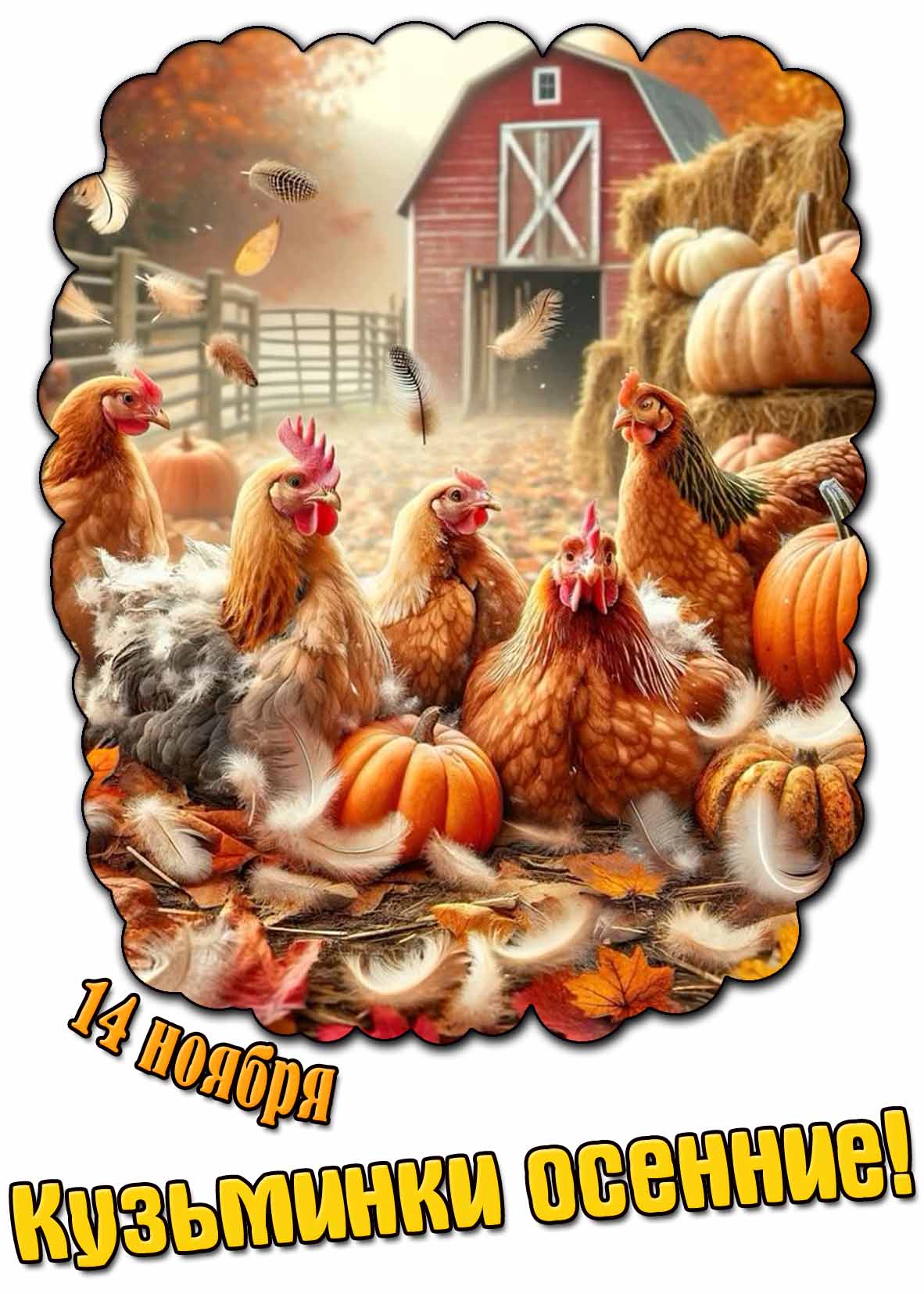 Открытка на 14 ноября - Кузьминки осенние
