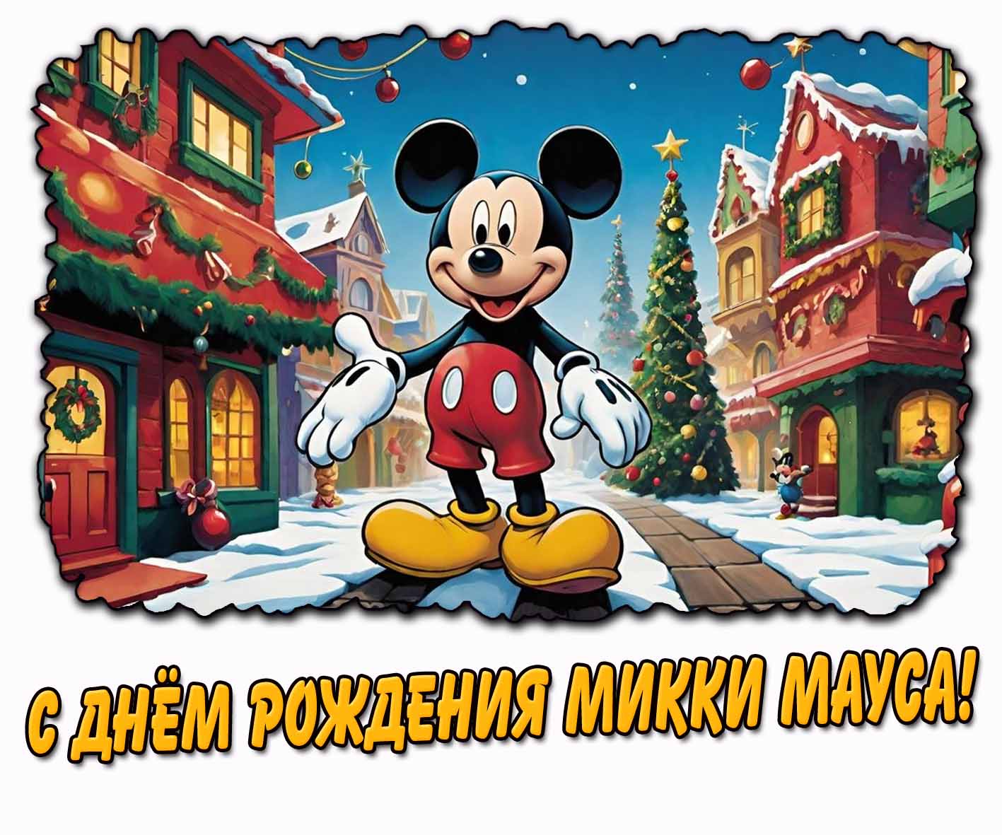Открытка с днём рождения Микки Мауса