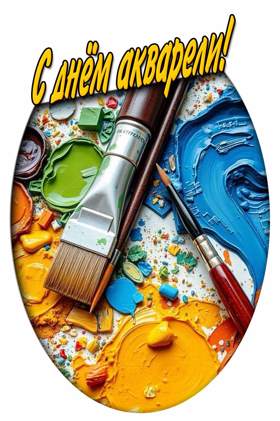 С днём акварели! - стильная открытка