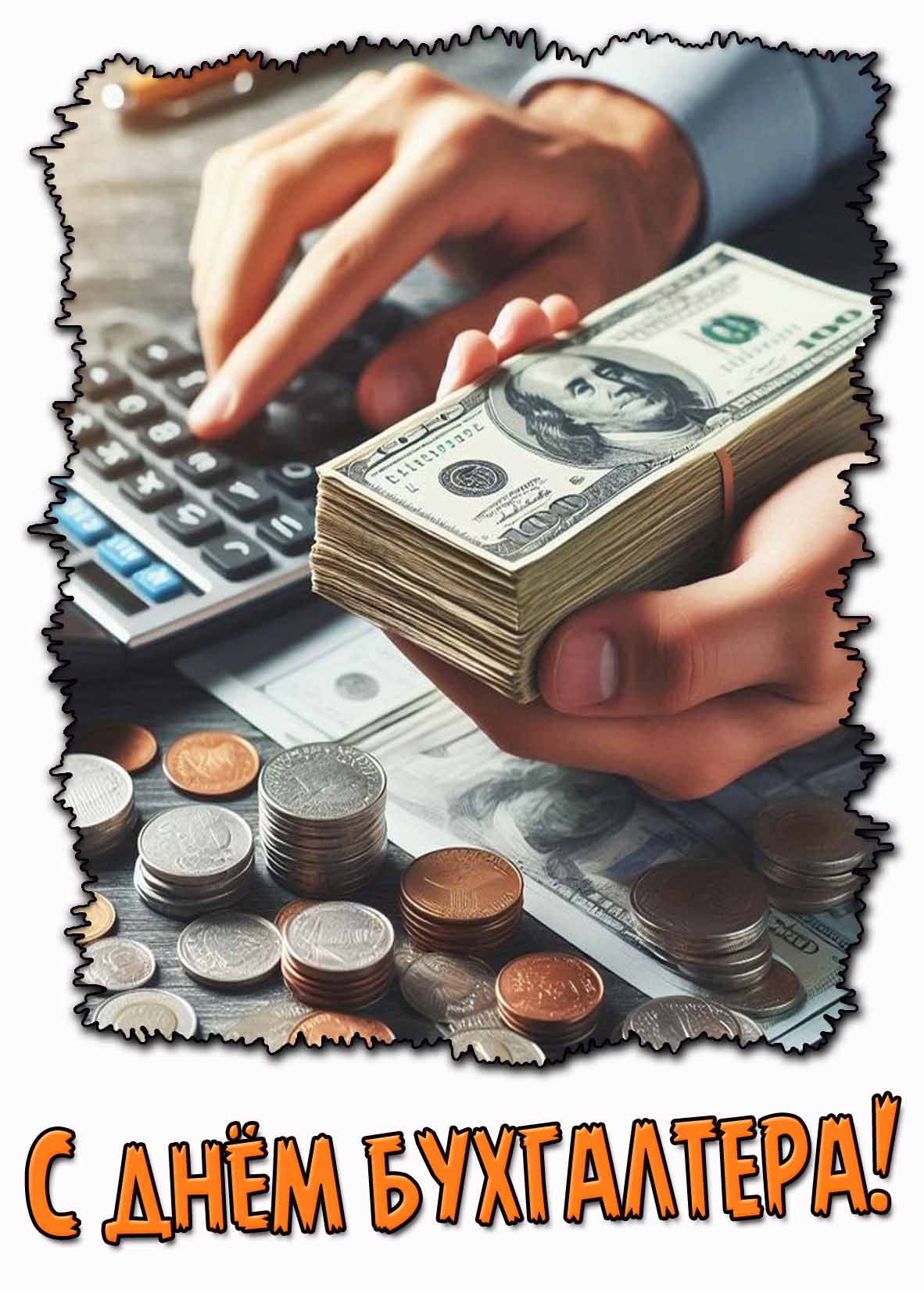 Красивая открытка с днём бухгалтера