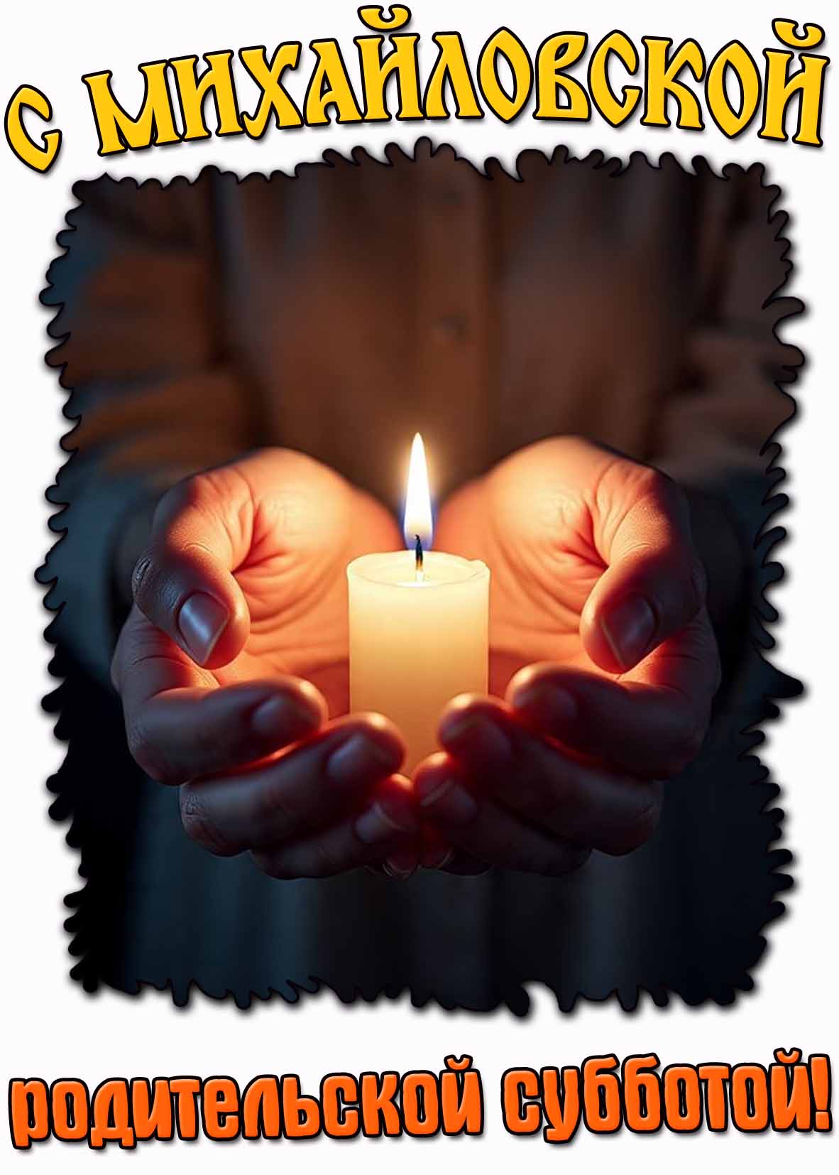С Михайловской родительской субботой! - открытка со свечой памяти
