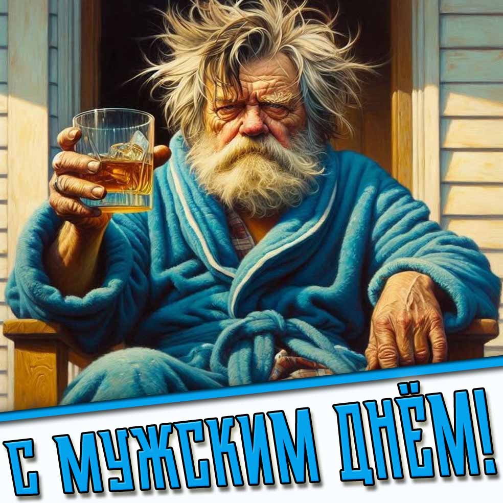 С мужским днём! - смешная открытка