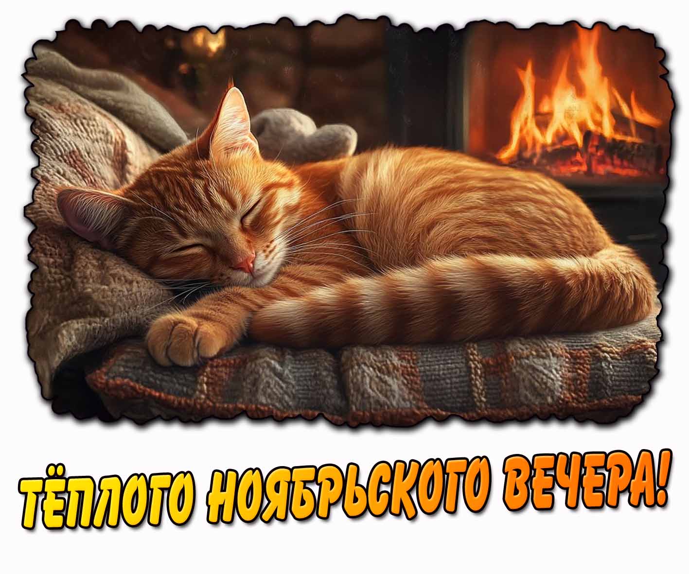 Открытка тёплого ноябрьского вечера