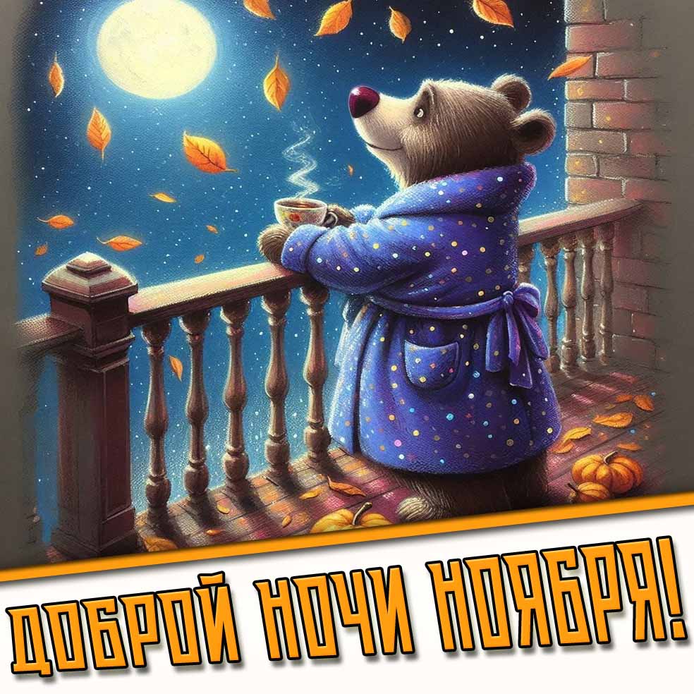 Прикольная картинка доброй ночи ноября