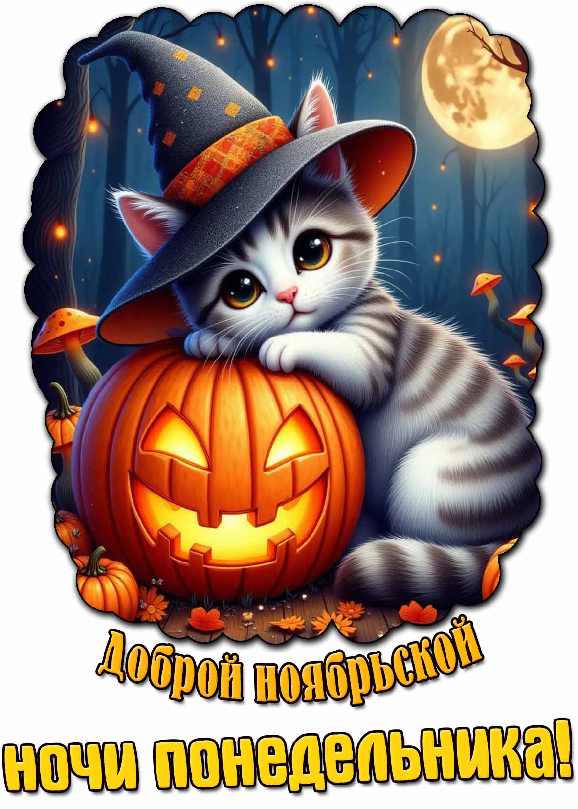 Картинка доброй ноябрьской ночи понедельника