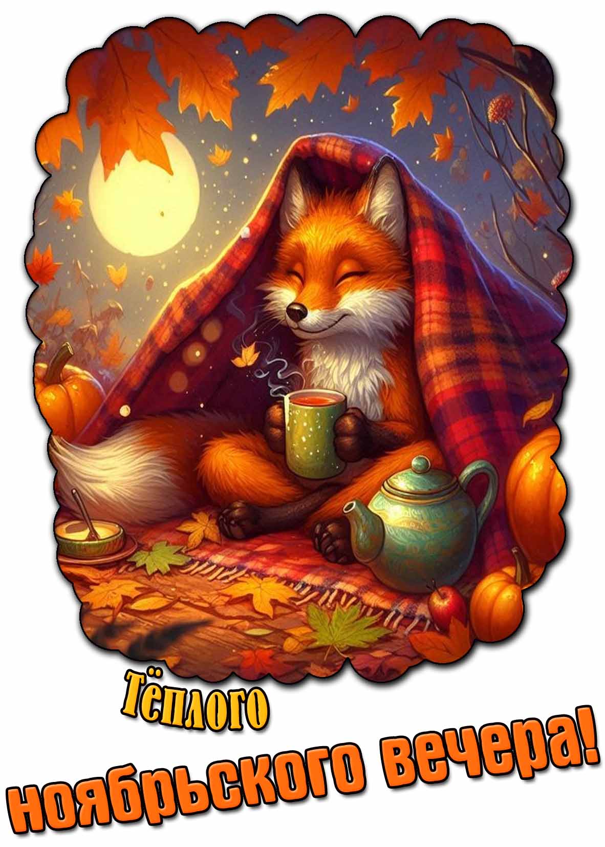 Красивая картинка тёплого ноябрьского вечера