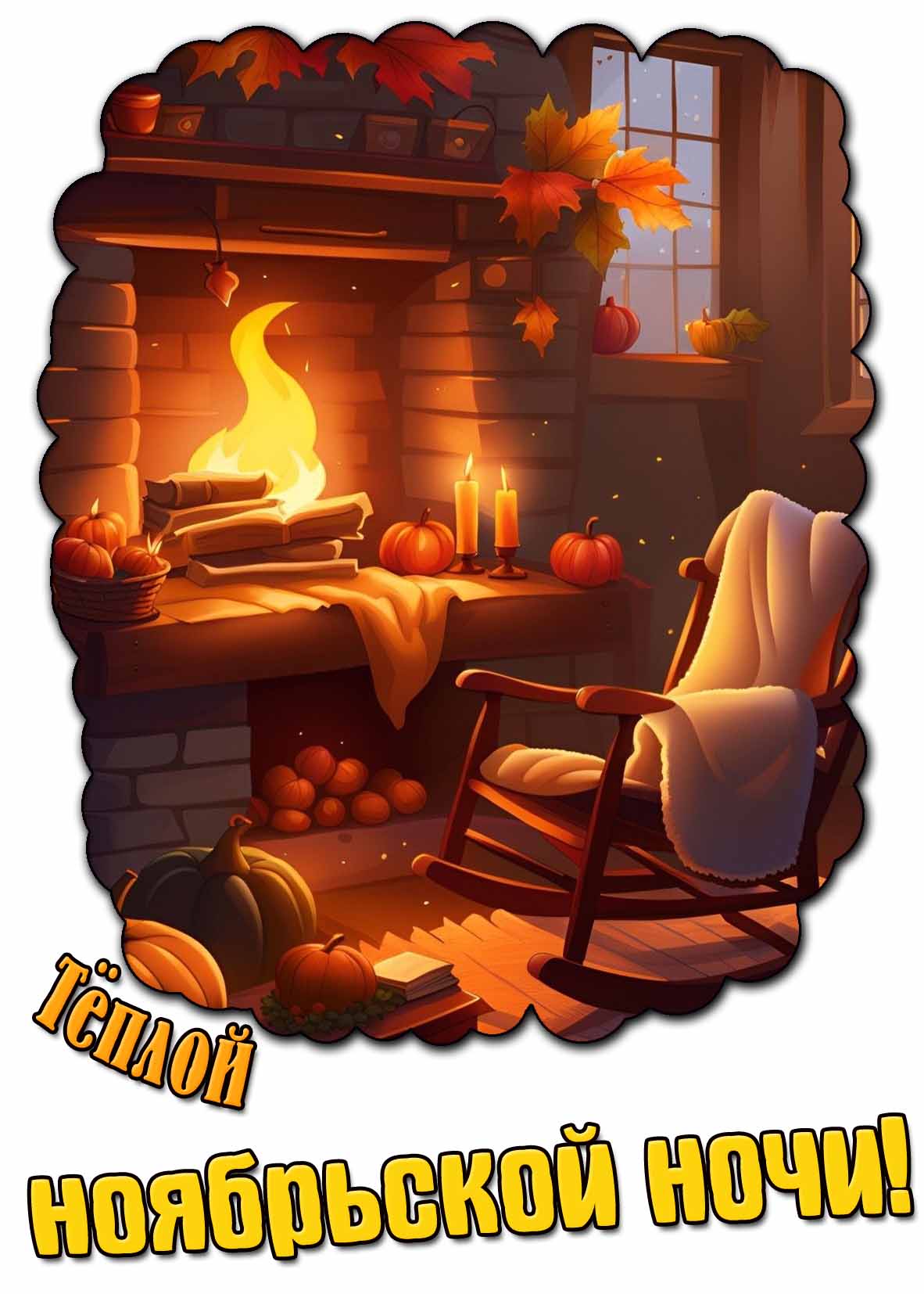 Открытка тёплой ноябрьской ночи