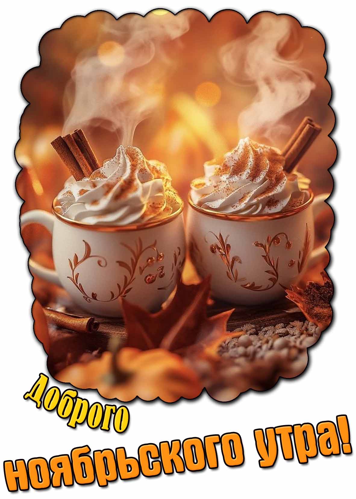 Красивая открытка доброго ноябрьского утра