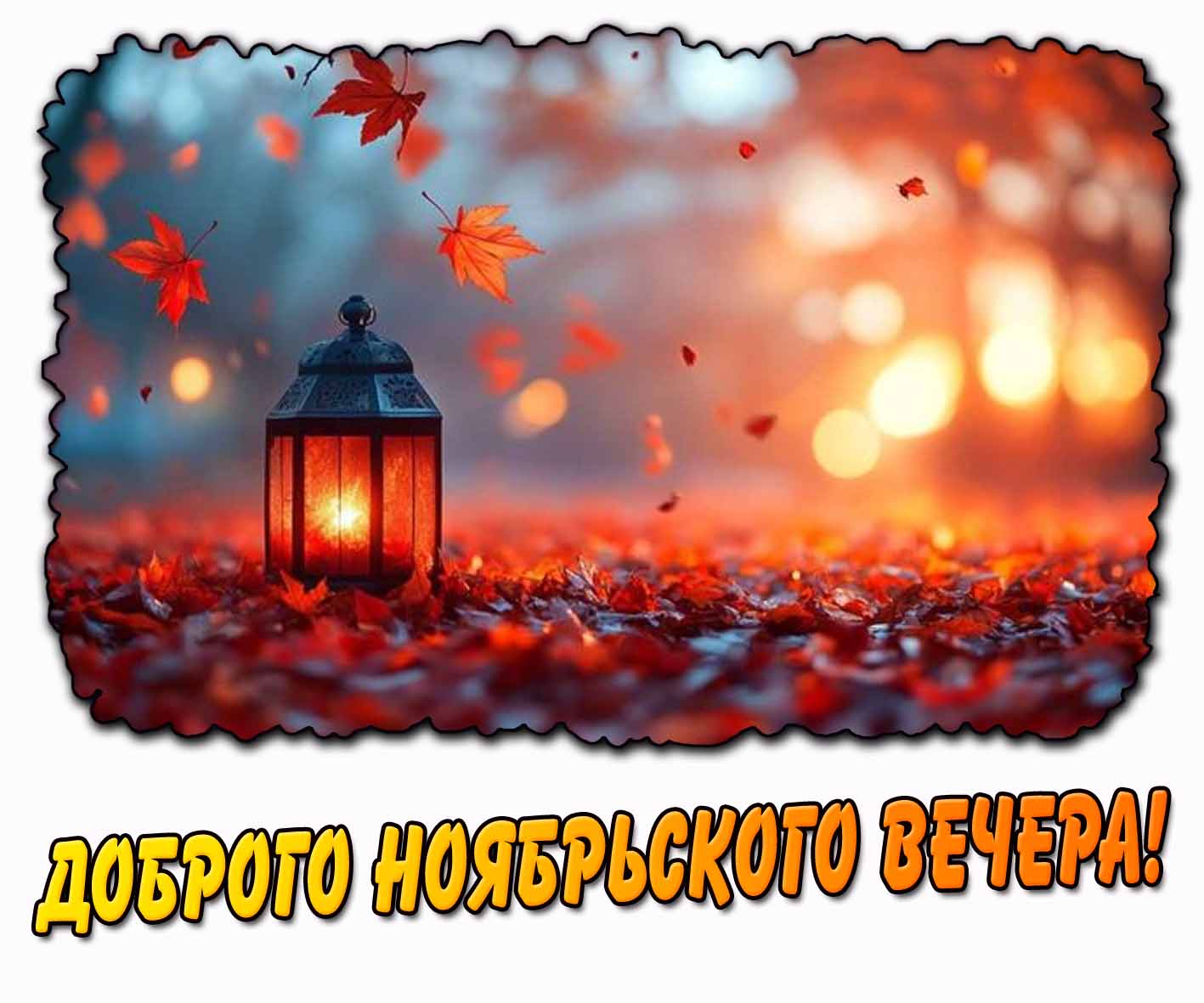 Красивая открытка доброго ноябрьского вечера