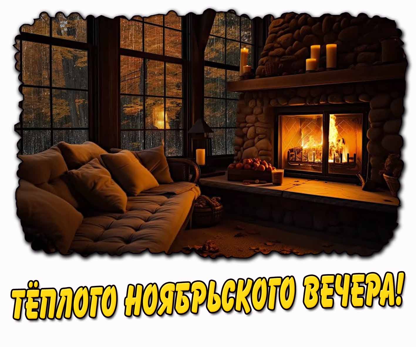 Тёплого ноябрьского вечера! - картинка с осенним дождём