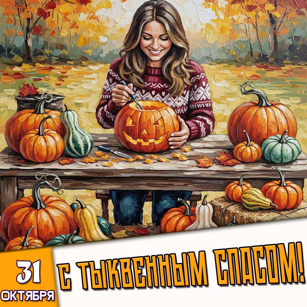 Картинка 31 октября с тыквенным спасом