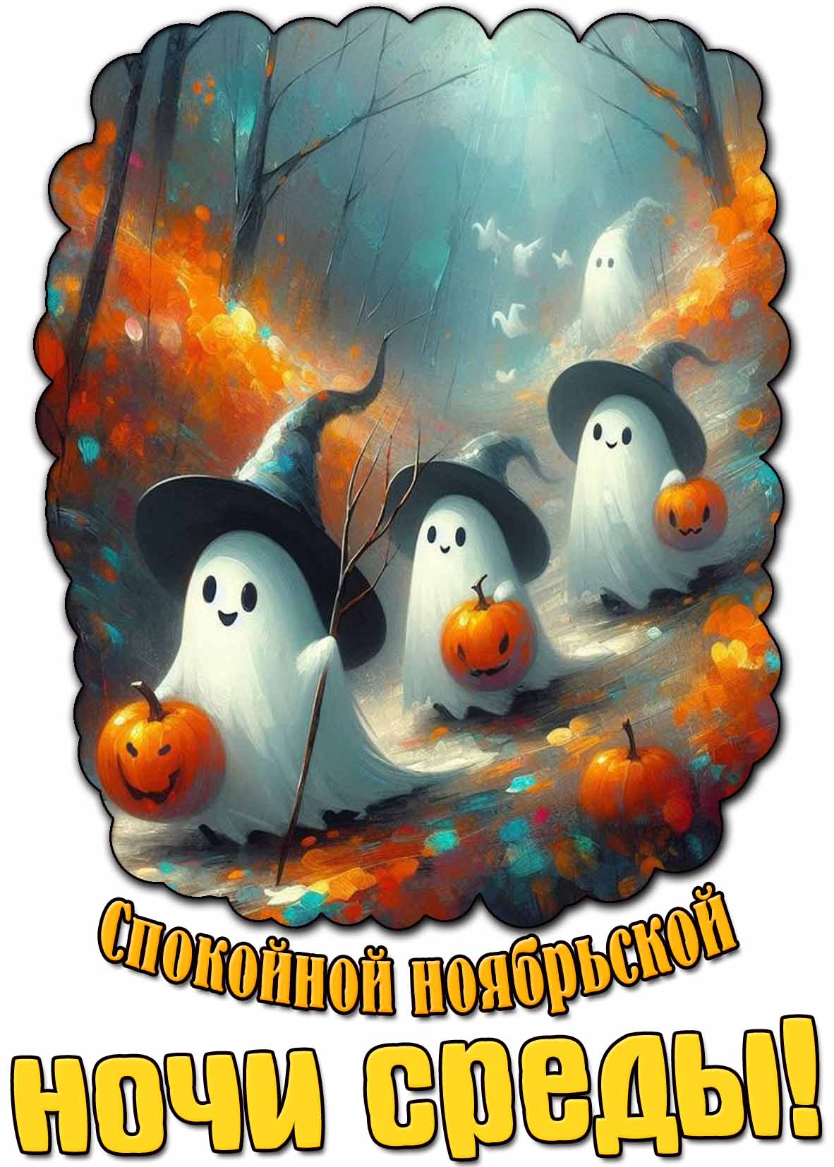 Картинка спокойной ноябрьской ночи среды