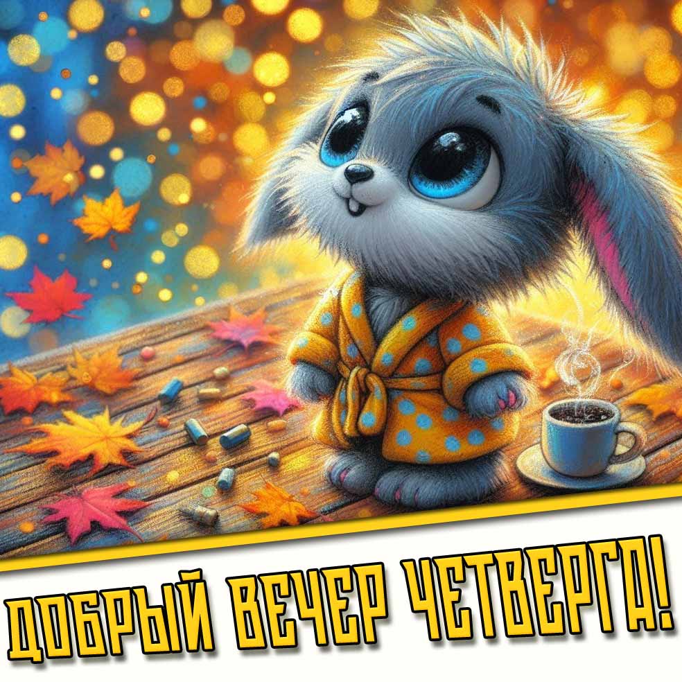 Добрый вечер четверга! - прикольная осенняя открытка