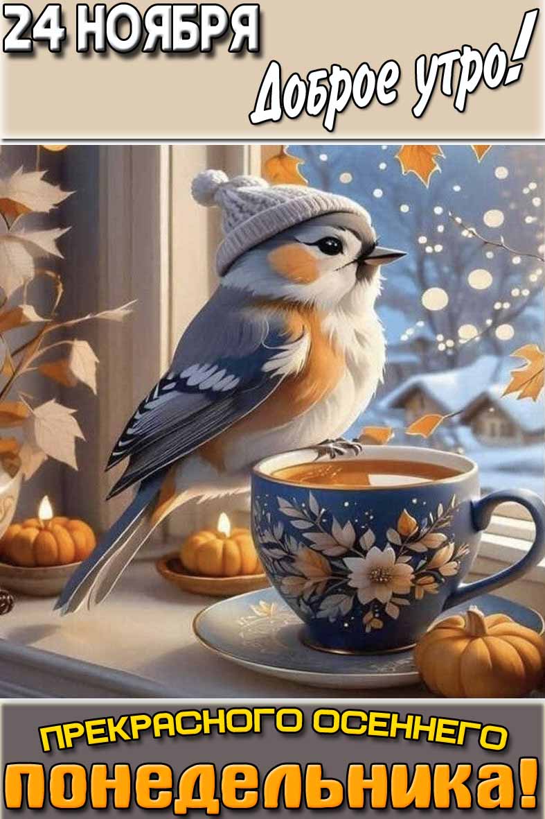 Картинка "24 ноября доброе утро! Прекрасного осеннего понедельника!"