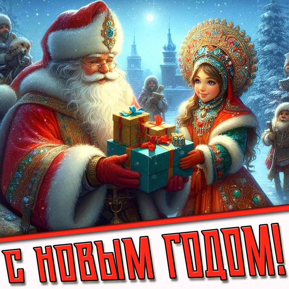 Красивая открытка с новым годом