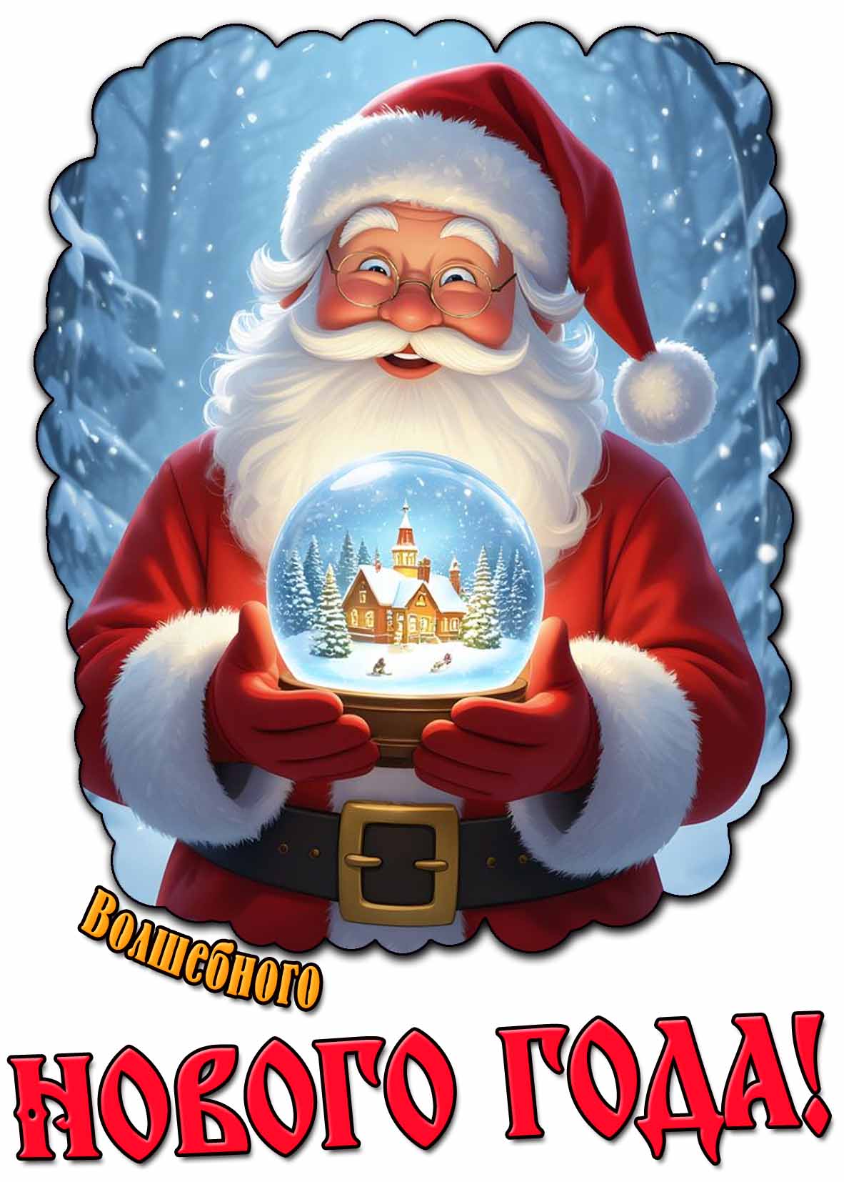 Волшебного Нового года! - картинка с Санта Клаусом