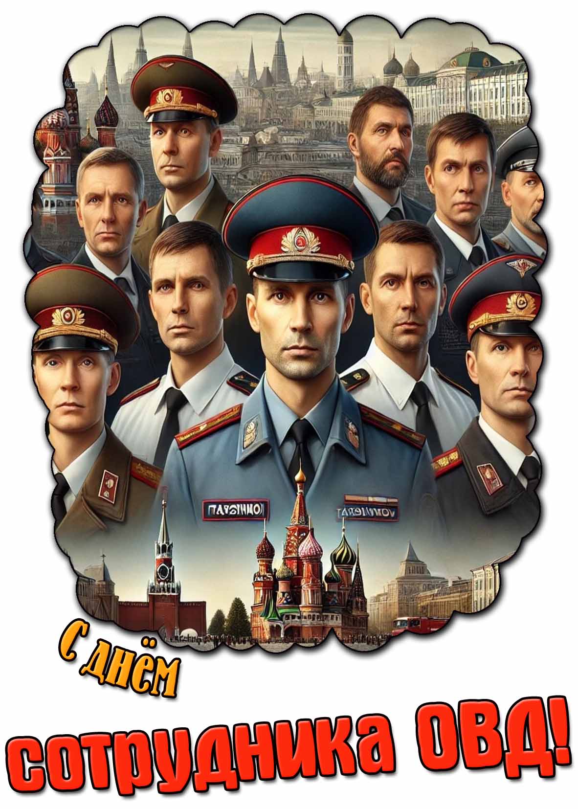 Красивая открытка с днём сотрудника ОВД
