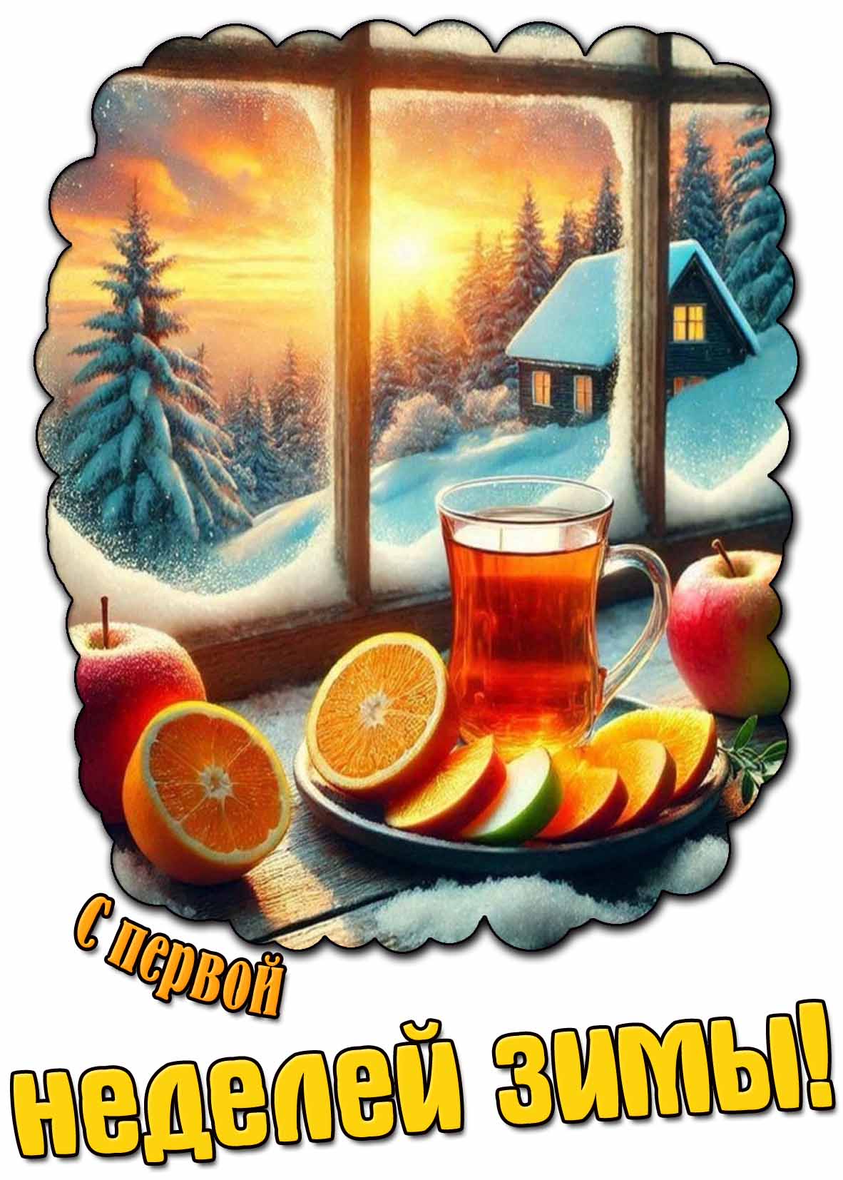 Открытка с первой неделей зимы