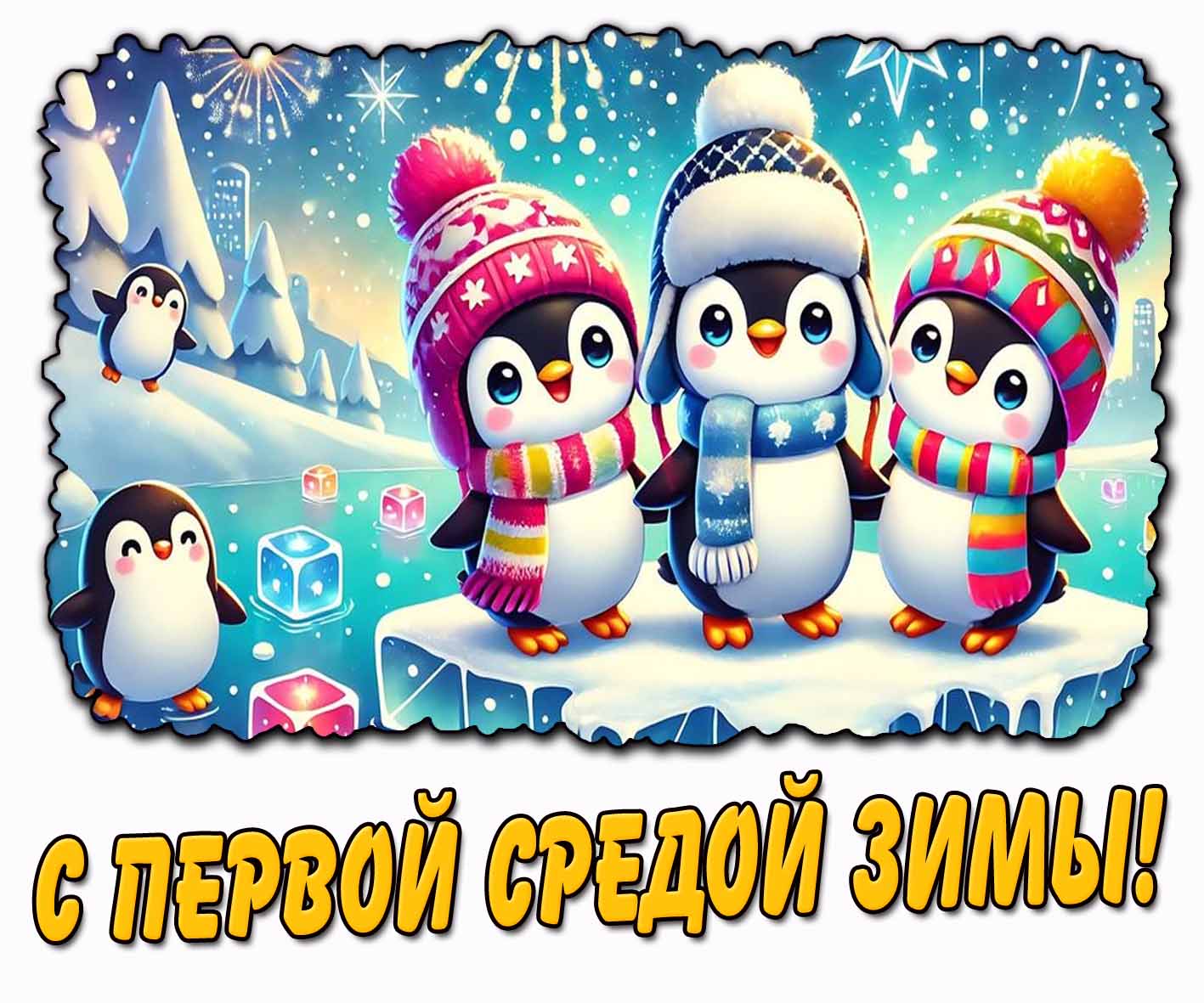 Детская картинка с первой средой зимы