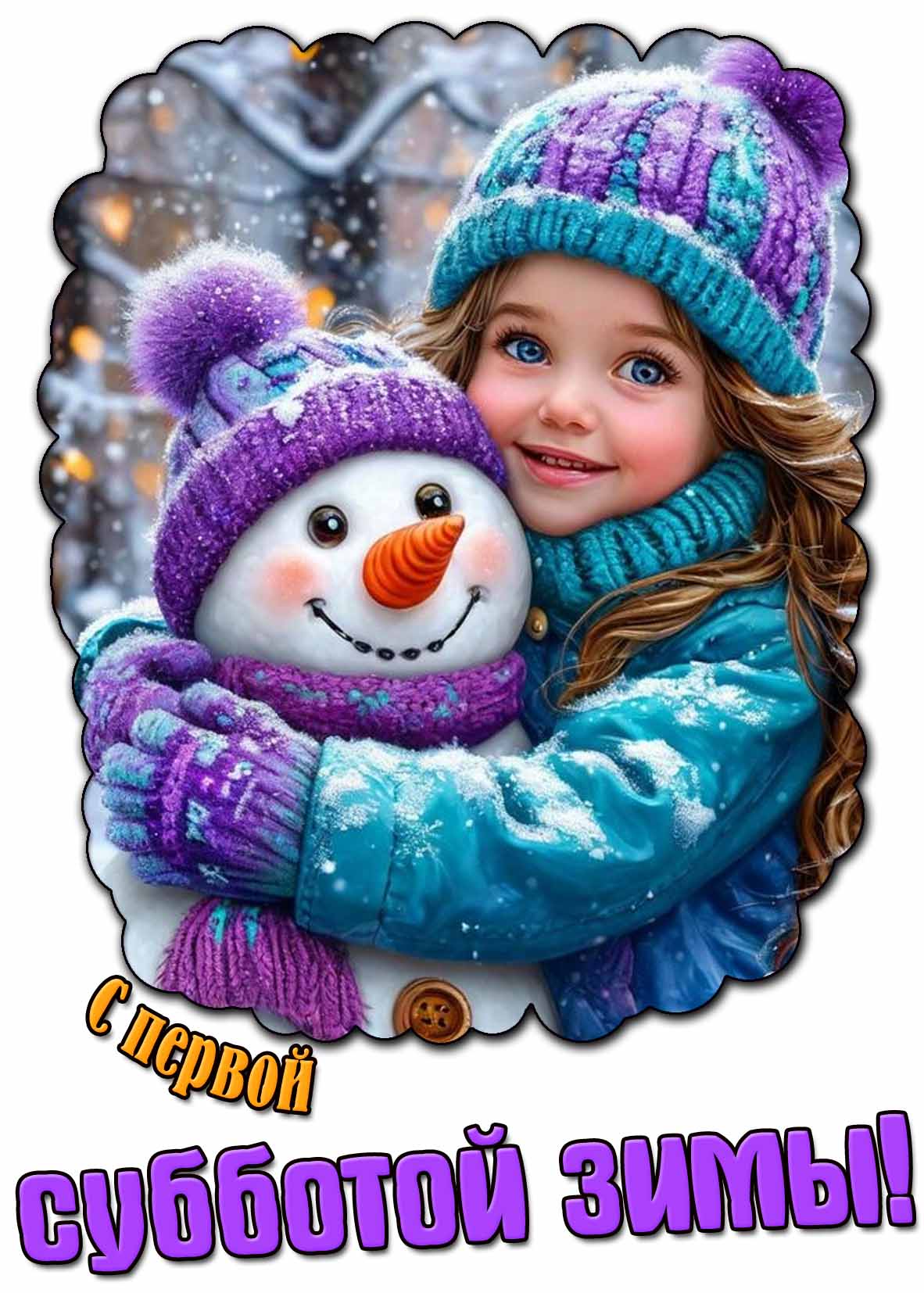 Красивая открытка с первой субботой зимы