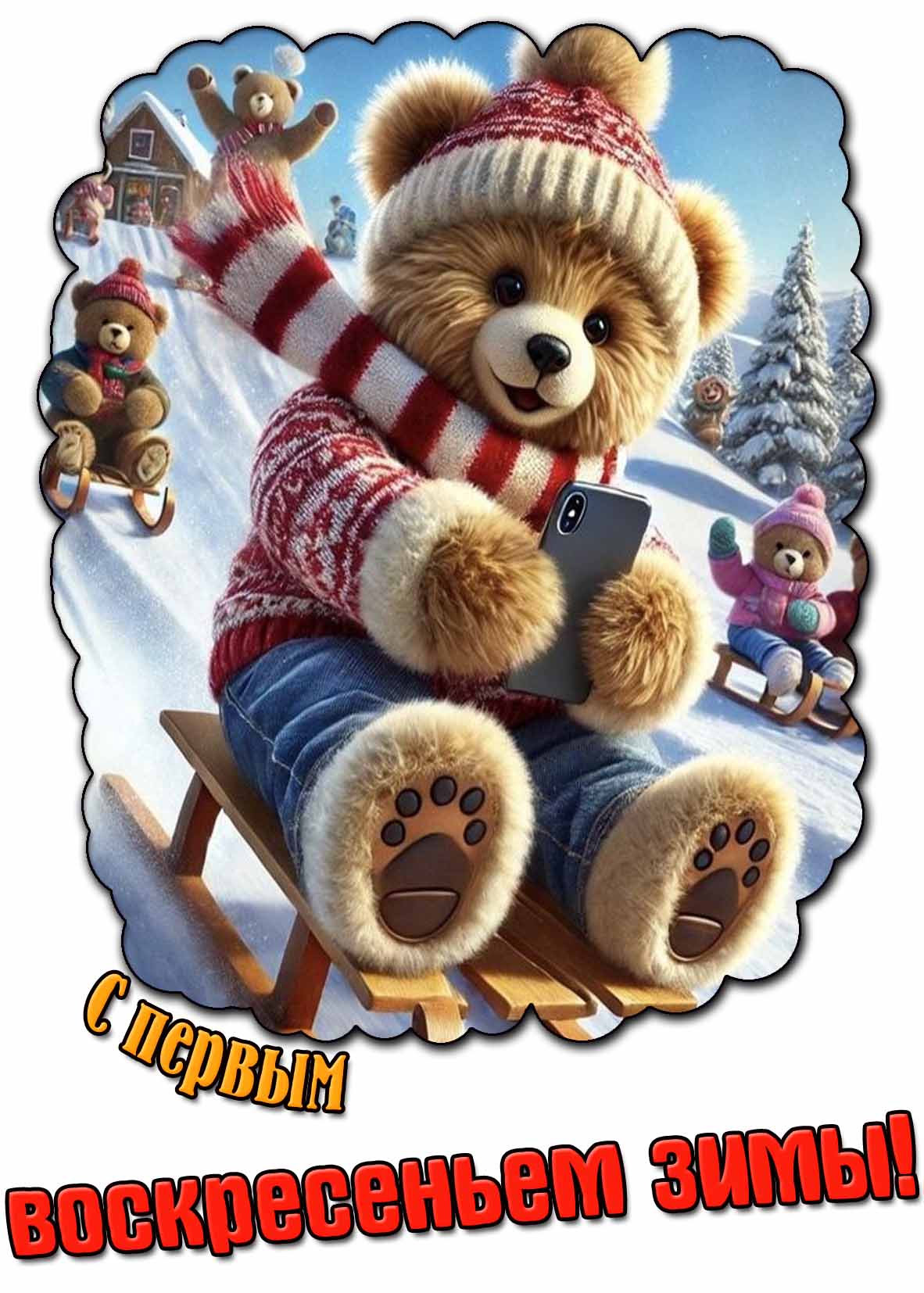 Открытка с первым воскресеньем зимы