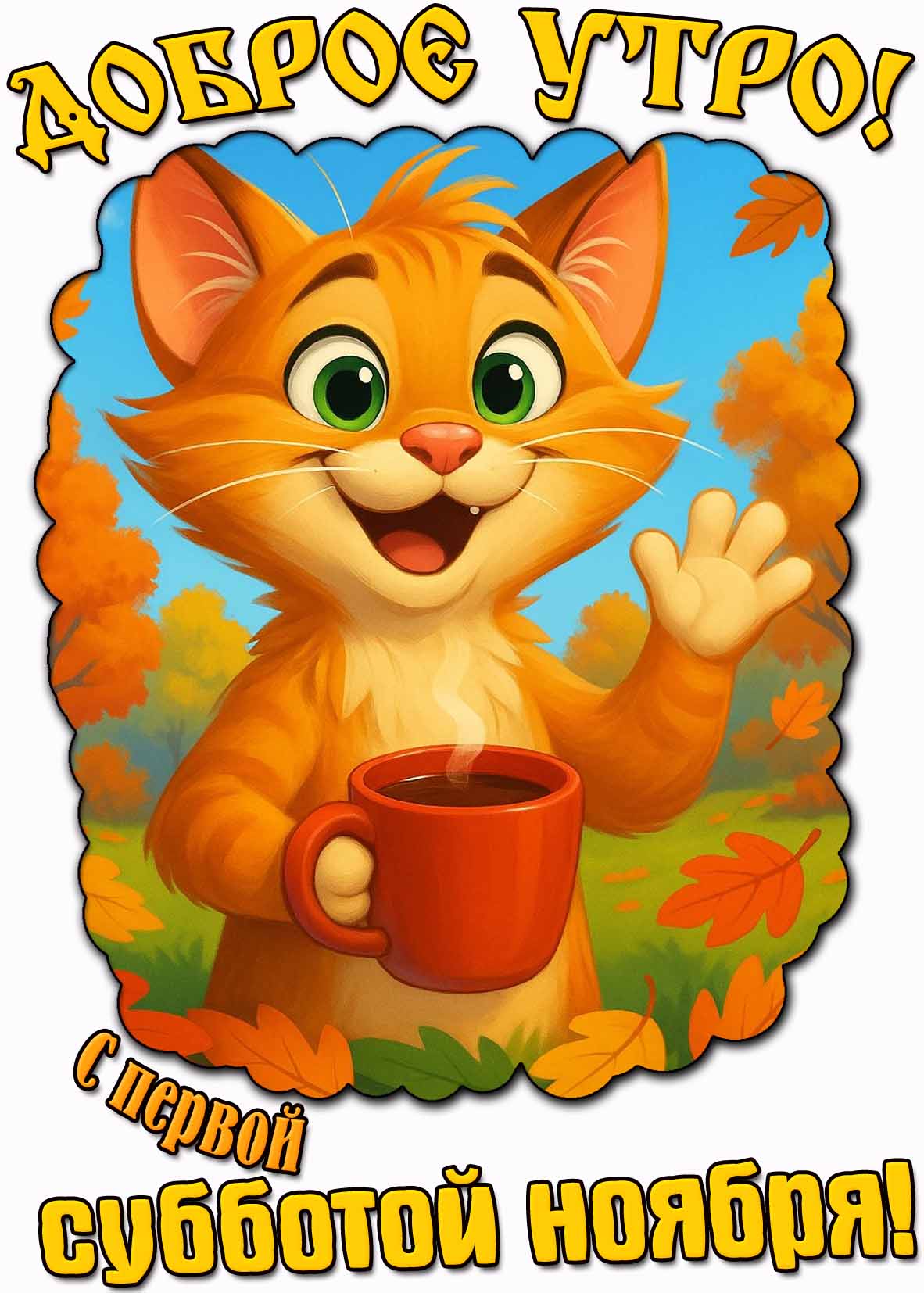 Открытка "Доброе утро! С первой субботой ноября!"