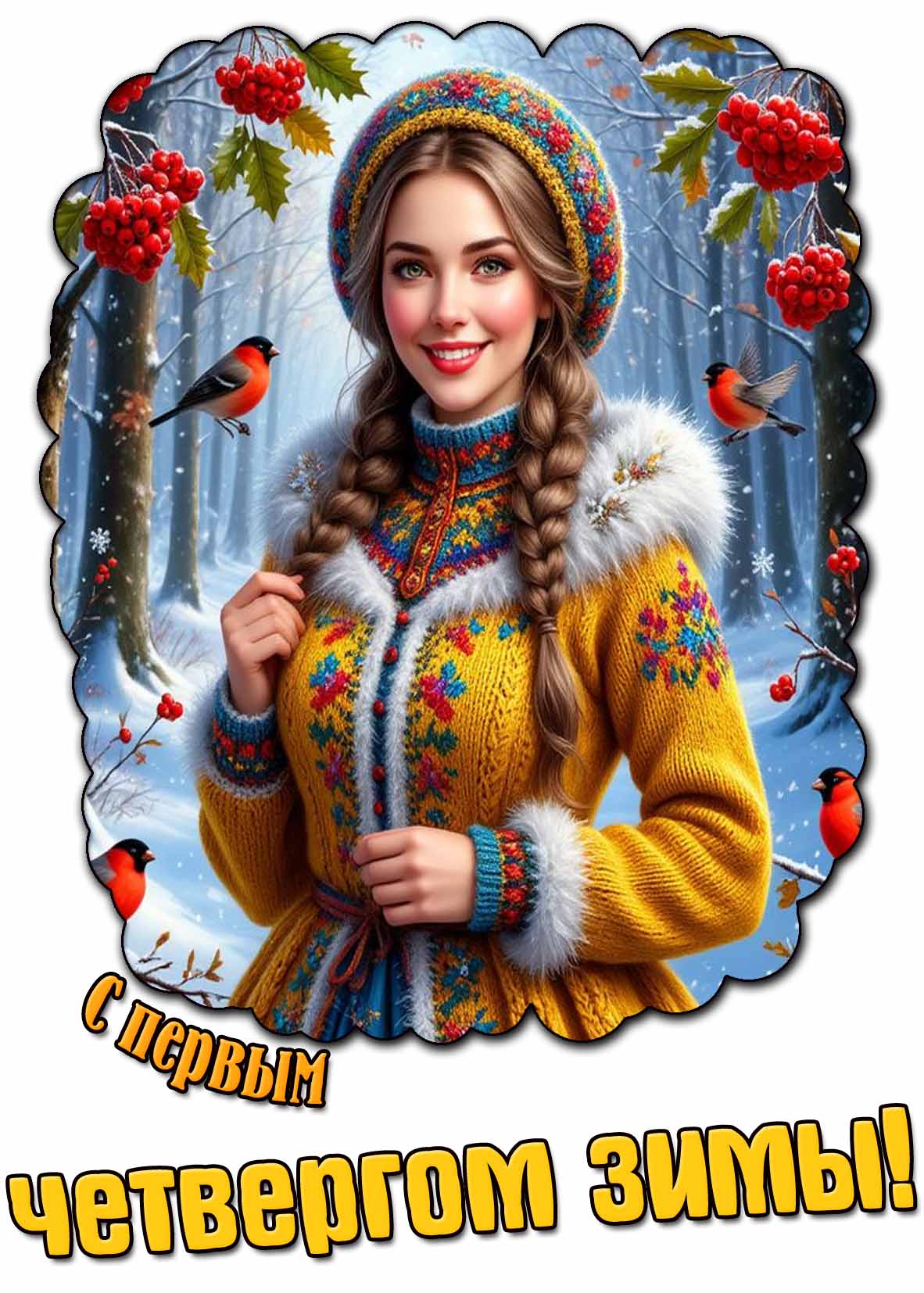 Открытка с первым четвергом зимы