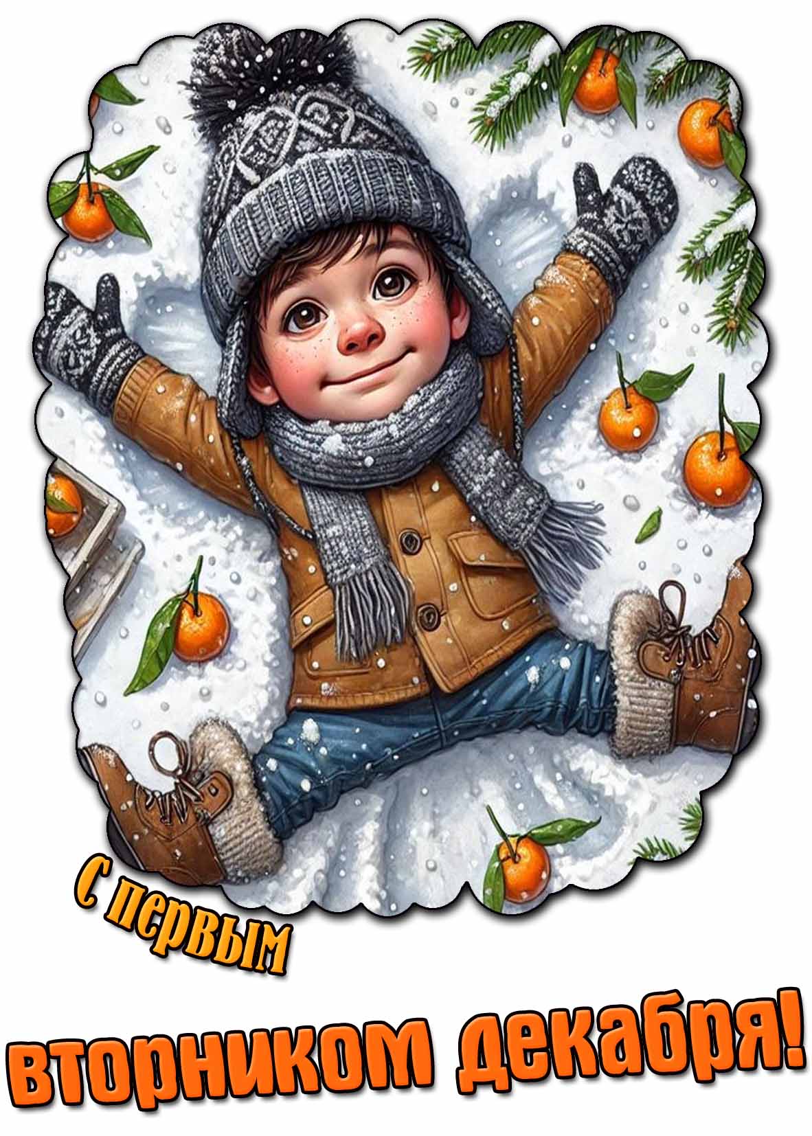 Открытка с первым вторником декабря