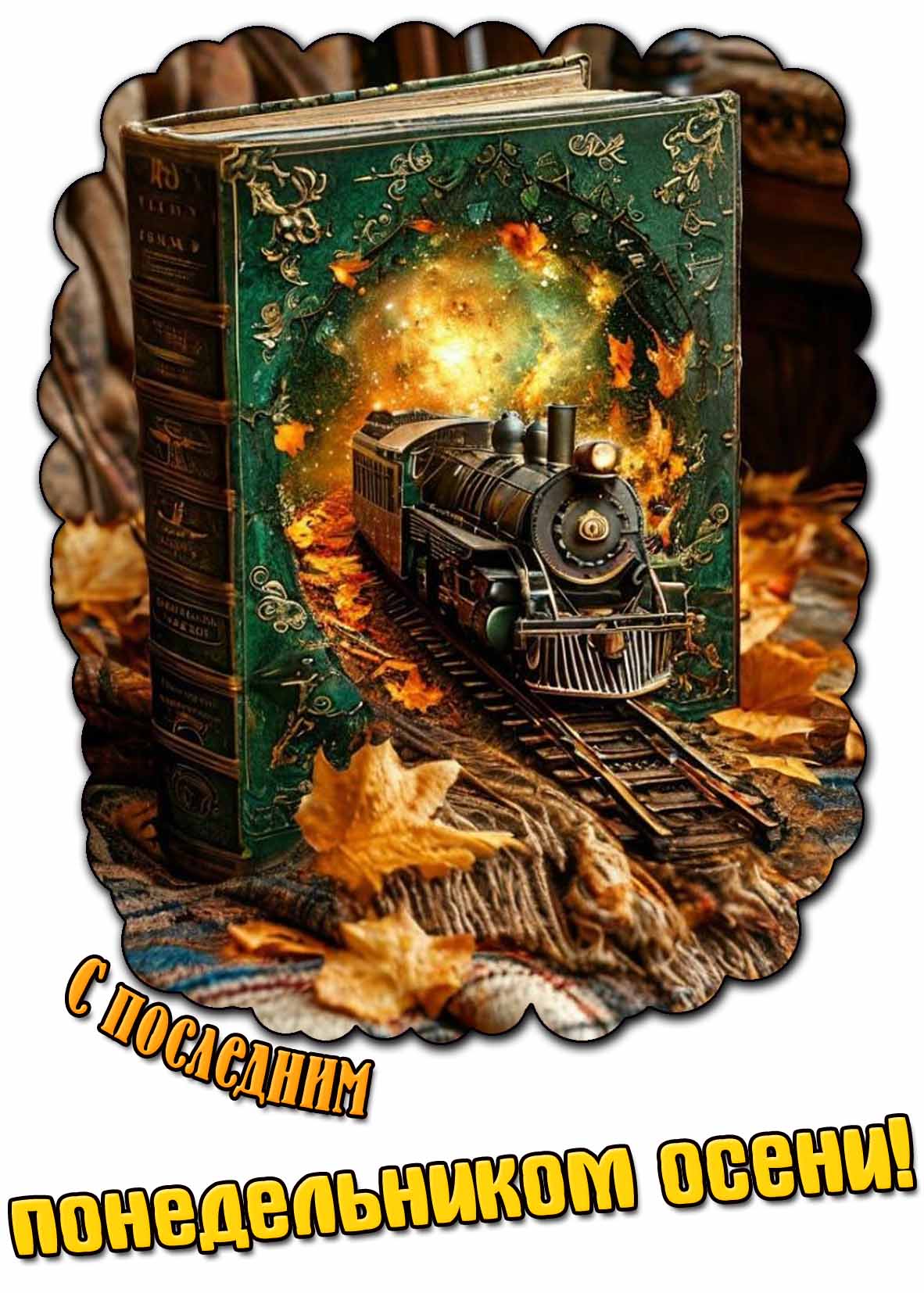 Креативная открытка с последним понедельником осени