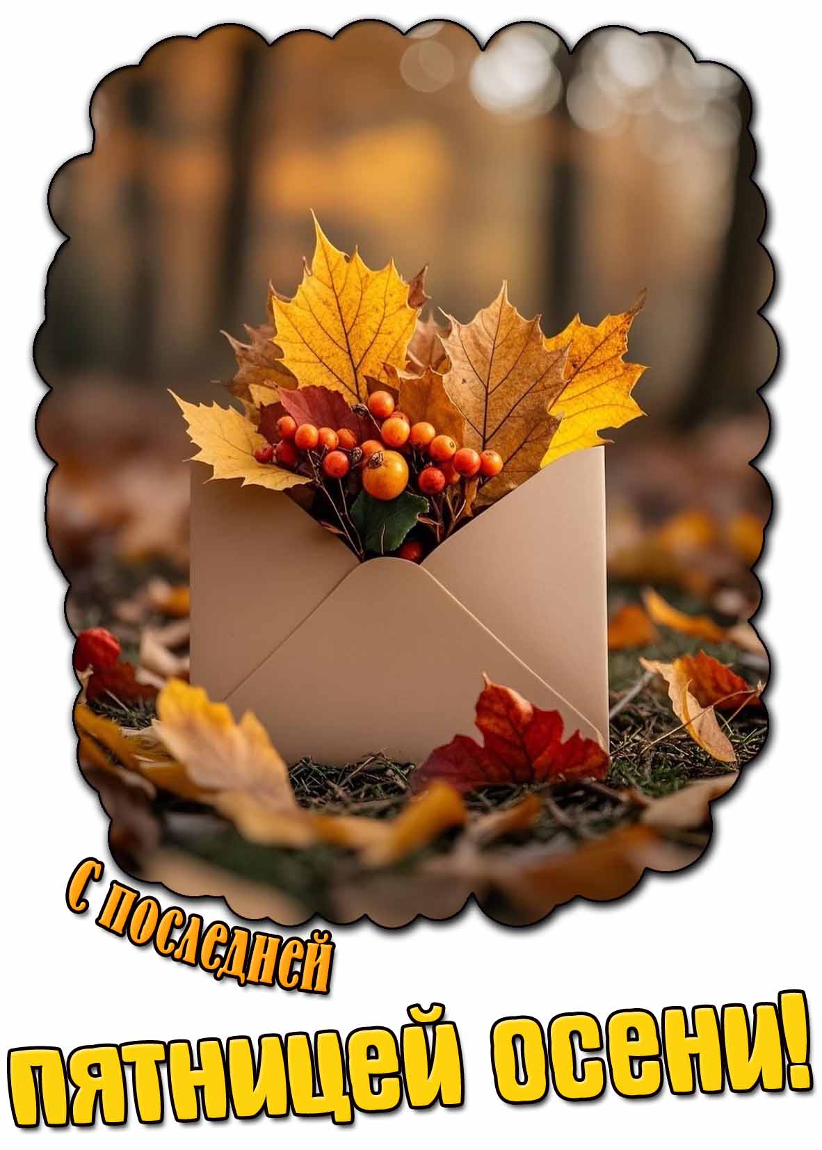 Открытка с последней пятницей осени