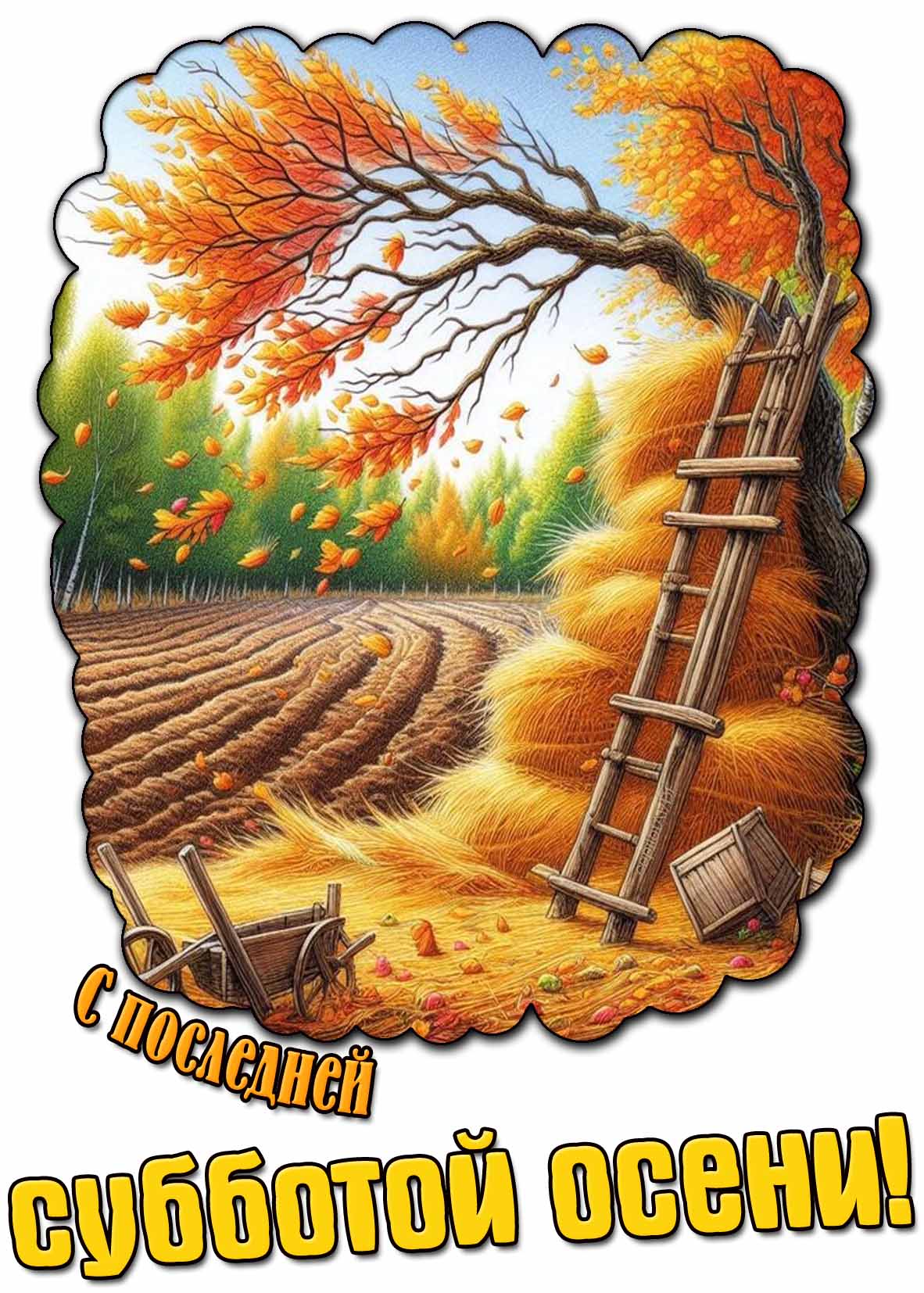 Открытка с последней субботой осени