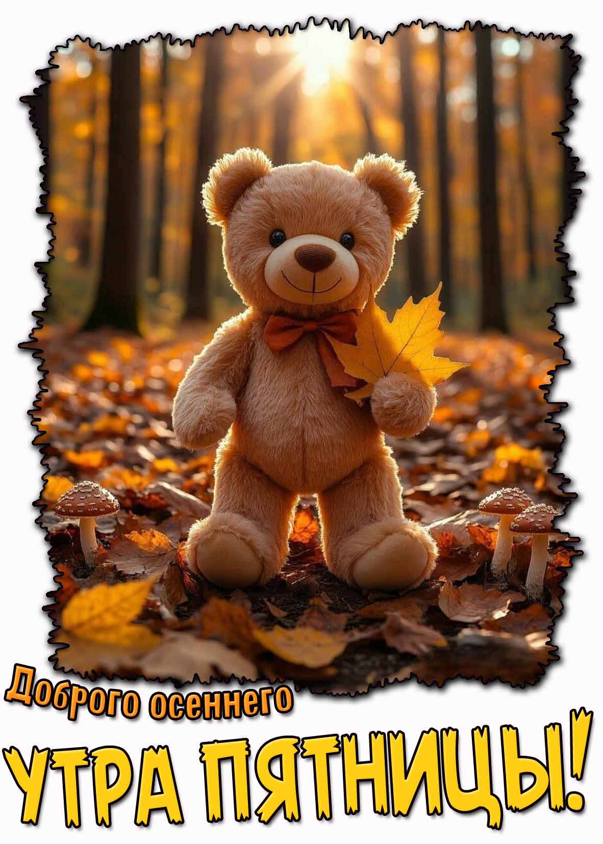 Прикольная открытка доброго осеннего утра пятницы