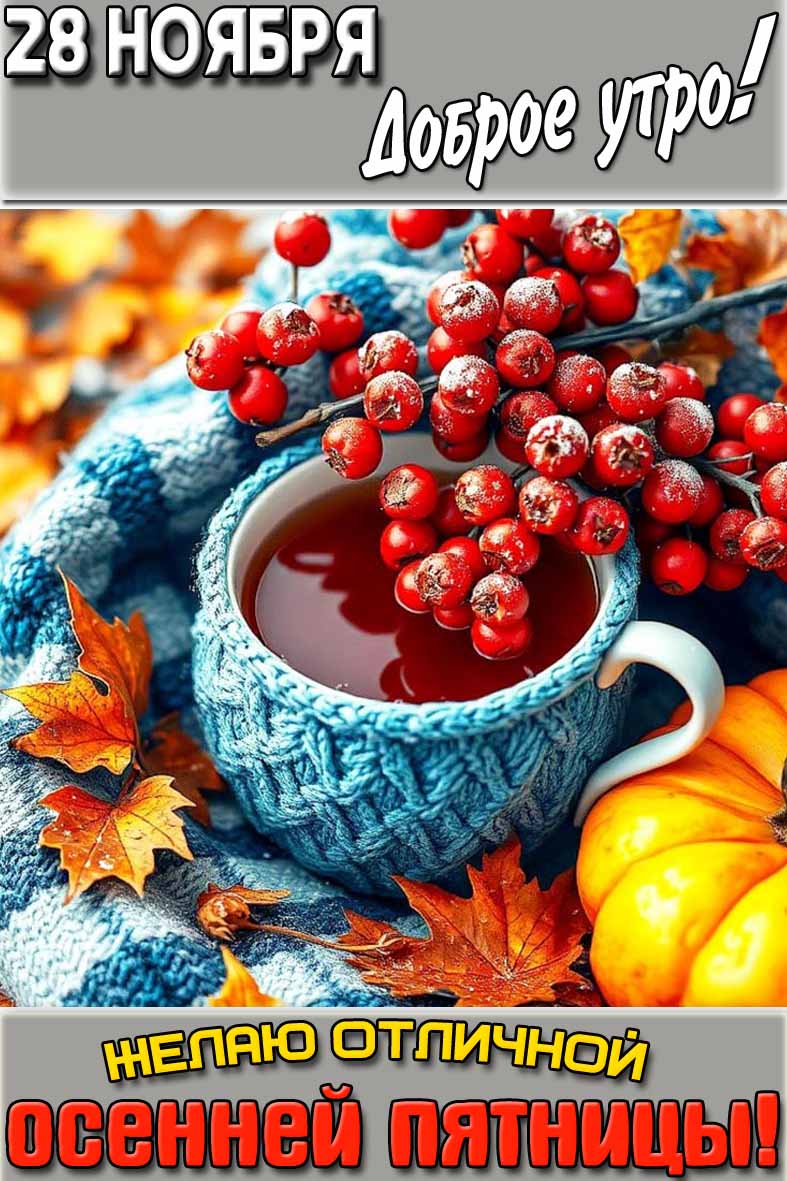 Картинка "28 ноября доброе утро! Желаю отличной осенней пятницы!"