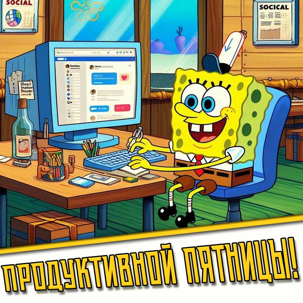 Мультяшная картинка продуктивной пятницы