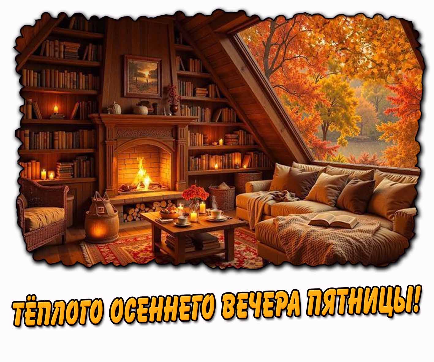 Тёплого осеннего вечера пятницы! - открытка