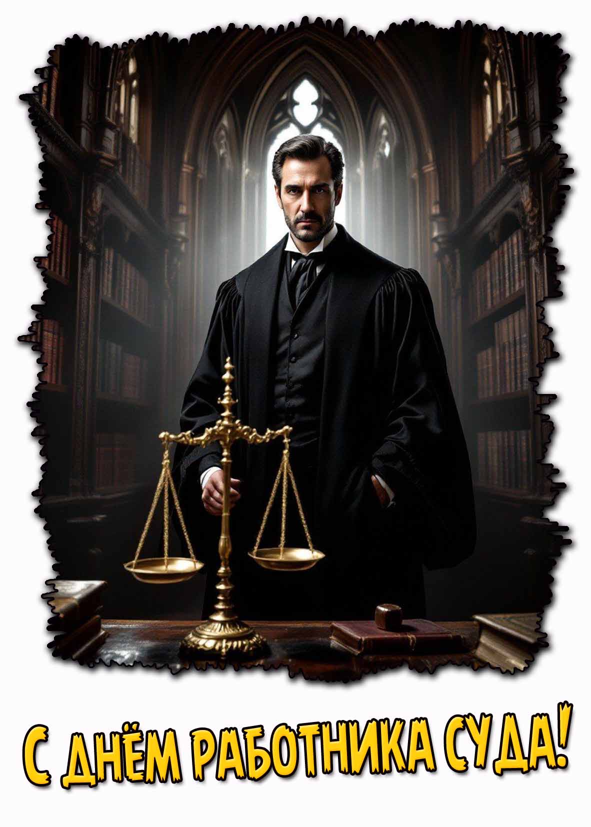 Красивая открытка с днём работника суда